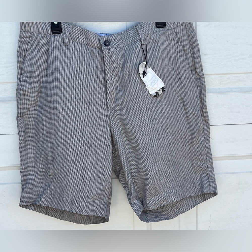 Men's Bloomingdale men short 100% Linen grey size 38